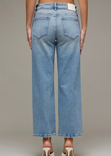 Ella Low Rise Cropped Straight Fit Denim