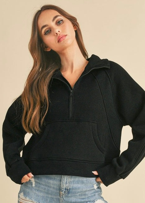 The Scuba Half Zip Sweatshirt - Black