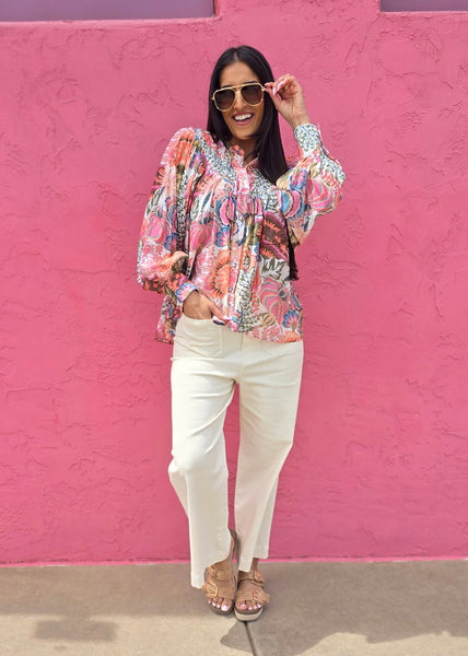 Faithfully Fun Long Sleeve Floral Top