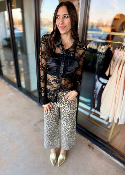 In My Era Collared Lace Button Up