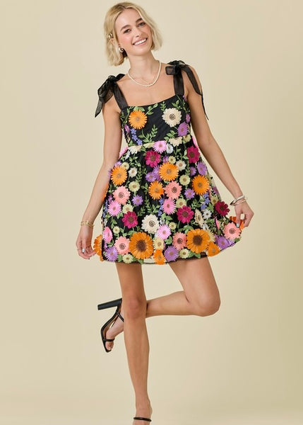 Today's The Day 3D Floral Babydoll Dress