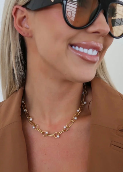 Jennifer Pearl Chain Necklace