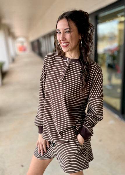 Taking Time Striped 2pc Shorts Set