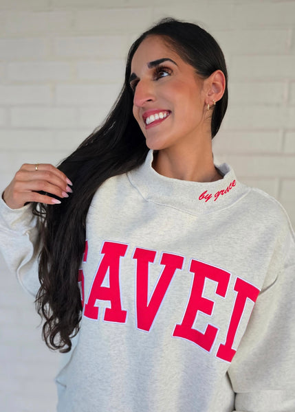 Grey Mockneck Saved By Grace Sweatshirt