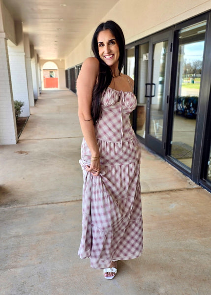 Viola Plaid Cami & Maxi Skirt Set