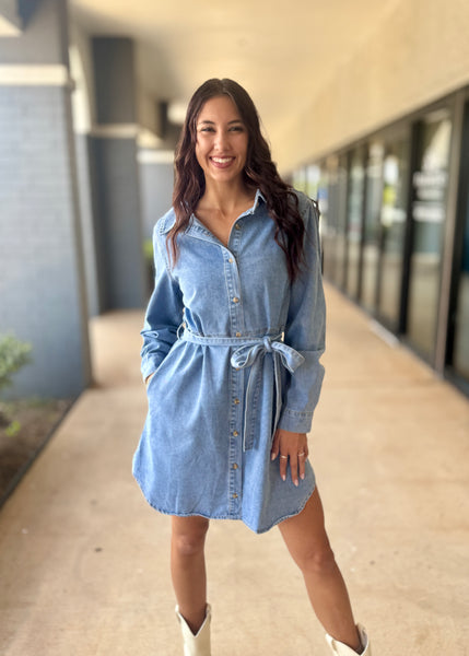 Time After Time Denim Shirt Dress
