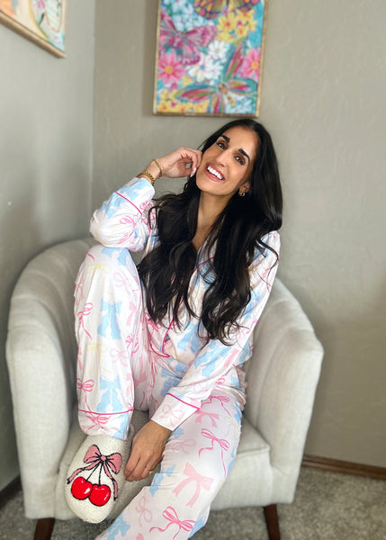 Pink Pastel Bows Loungewear Pj Set