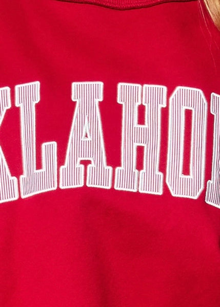 Crimson Oklahoma Mock Neck Sweatshirt