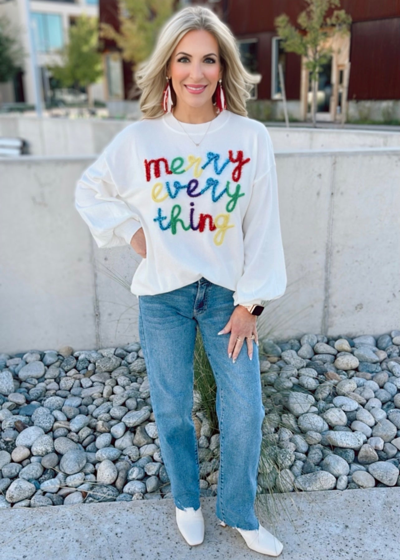 "Merry Everything" Ivory Sweater