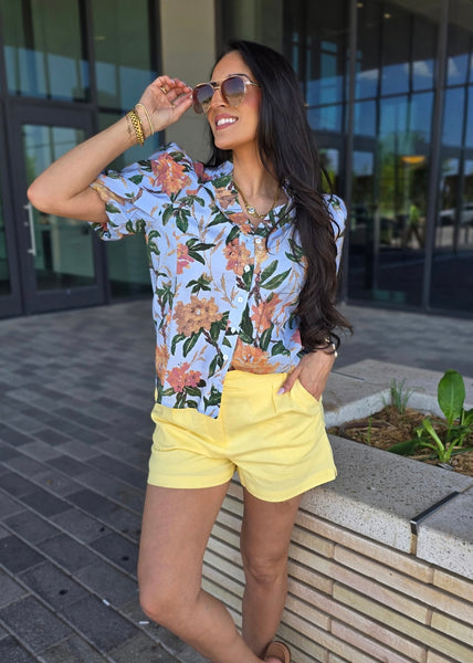 Next To You Floral Button Up Top