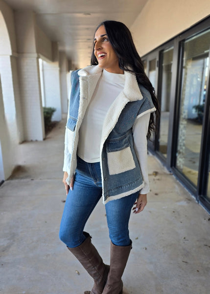 Wish I Could Washed Denim Cloud Vest