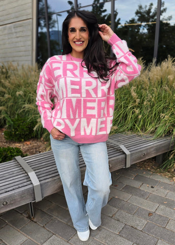 All In 3D Merry Pink Christmas Sweater