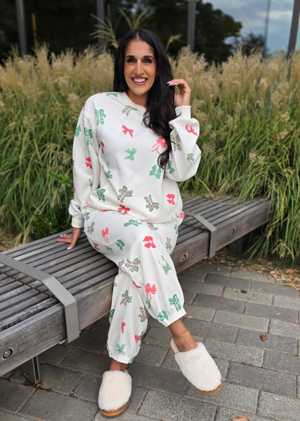Comfort Of The Holidays Multi Bow Sweatshirt