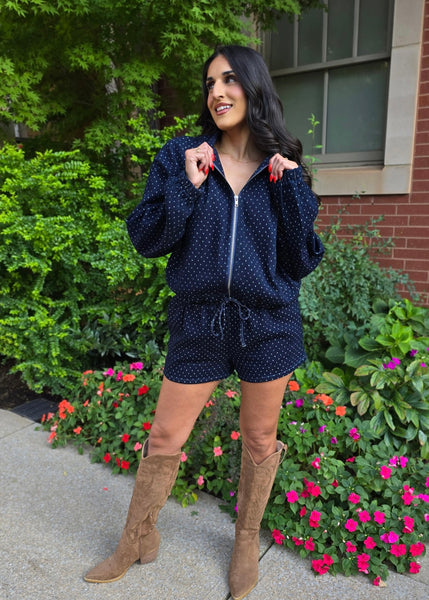 Give Grace Polka Dot Denim 2 Pc Set