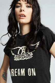 "Aerosmith Dream On" Black Baby Tee