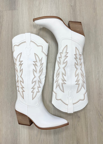 Adriana White Indigo Cowgirl Boots