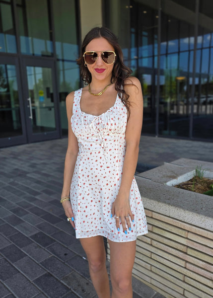 All By Fate White Floral Mini Dress