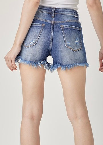 Taylor High Rise Rhinestone Detailed Denim Shorts