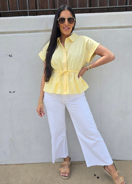 Summer Love Yellow Tie Waist Top