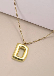 18K STAINLESS STEEL TARNISH FREE  INITIAL NECKLACE | D