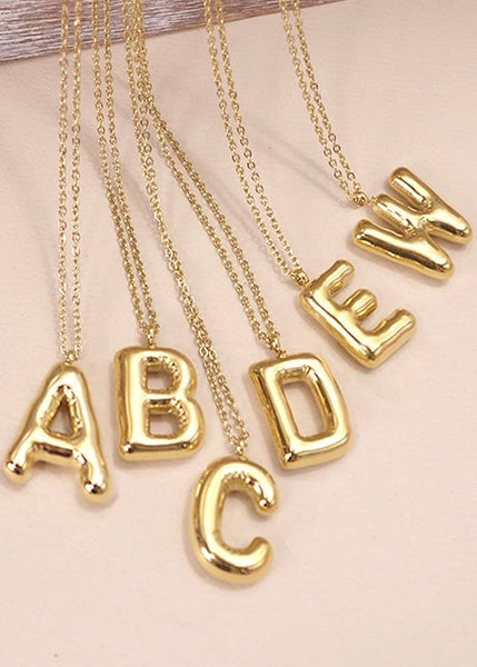 18K STAINLESS STEEL TARNISH FREE  INITIAL NECKLACE | C