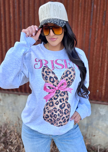 "Risen"  Leopard Bunny Sweatshirt