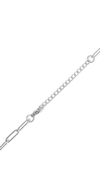 Silver Carabiner "Love" Paperclip Charm Necklace