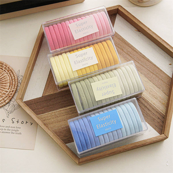 15PCS/BOX SUPER STRETCHY YELLOW ELASTIC HAIR TIES