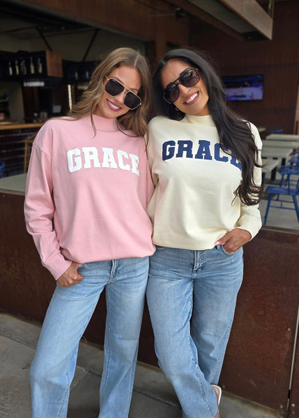 "Grace" Yellow Mock Neck Lightweight Sweatshirt