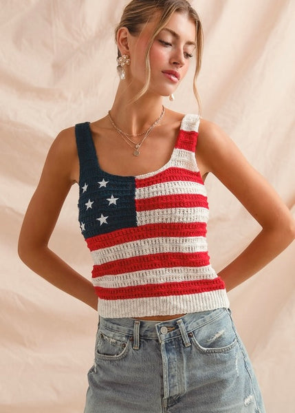 Stars & Striped Knitted Tank Top