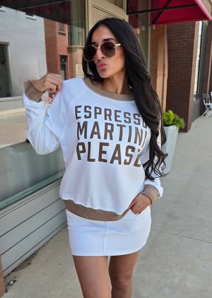 "Espresso Martini Please" Mocha Sweatshirt