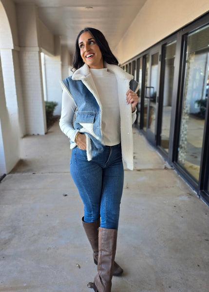 Wish I Could Washed Denim Cloud Vest