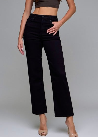 Becca Jet Black Clean Stretch Straight Leg Denim