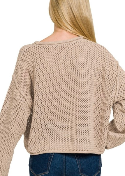 Transition Into Fall Mocha Knit Sweater