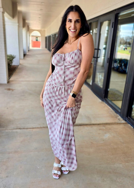 Viola Plaid Cami & Maxi Skirt Set