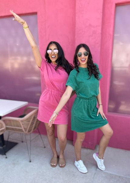 Weekend Wonder Pink Cotton Mini Dress