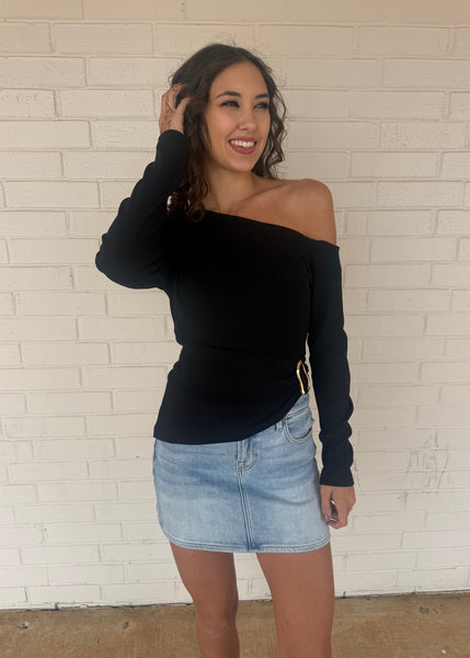New Start Long Sleeve Off Shoulder Top