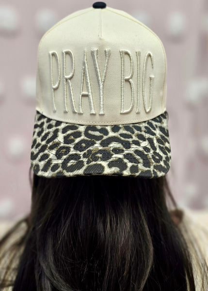 "Pray Big" Leopard Canvas Trucker Hat