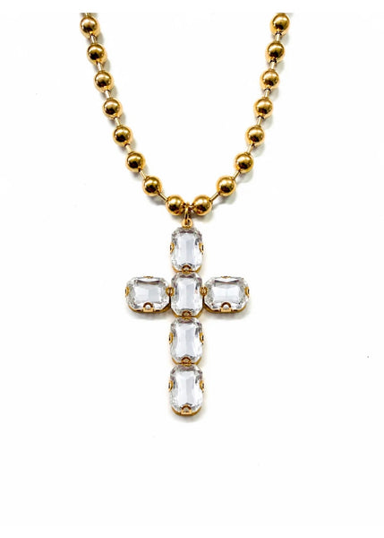 Large Zircon Cross Necklace