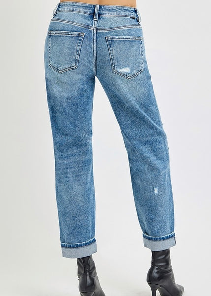 Genie Mid Rise Boyfriend Denim