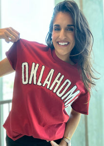 OKLAHOMA Crimson Stadium Oversized Tee