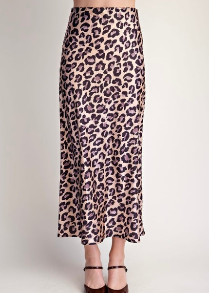 More Fun Leopard Print Midi Skirt