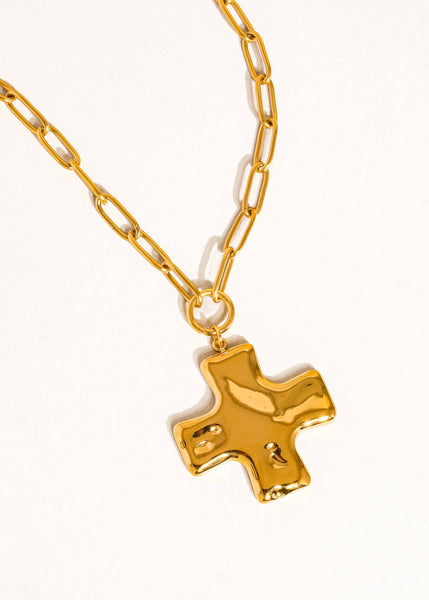 Bari 18K Gold Non-Tarnish Cross Chain Necklace