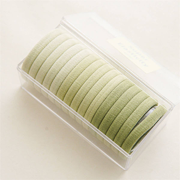 15PCS/BOX SUPER STRETCHY YELLOW ELASTIC HAIR TIES