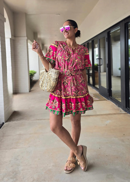 Keeping It Fun Button Up Mini Dress - Small