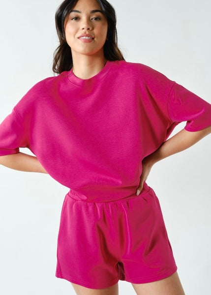A Walk In The Park Pink 2 Pc Shorts Set