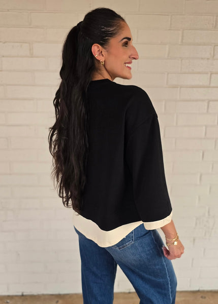 See The World Black/Cream Contrast Tee