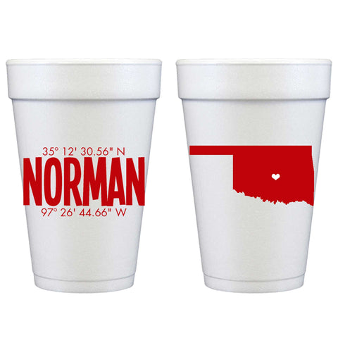 Norman, Oklahoma Foam Cup 10 Pack