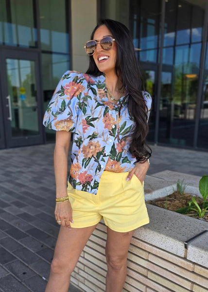 Next To You Floral Button Up Top