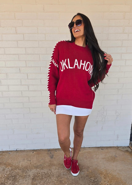 Oklahoma Game Day Red Sweater